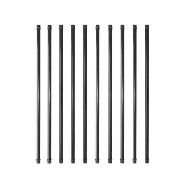 Nuvo Iron 36 in LONG x 3/4 in DIAMETER BLACK ROUND TUBING GALVANIZED STEEL BALUSTERS, 10PK RDPS36 - main